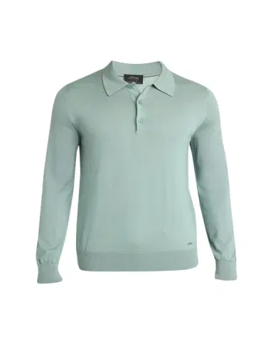 Brioni Men's Cashmere-Silk Polo Sweater | Thumbnail 1