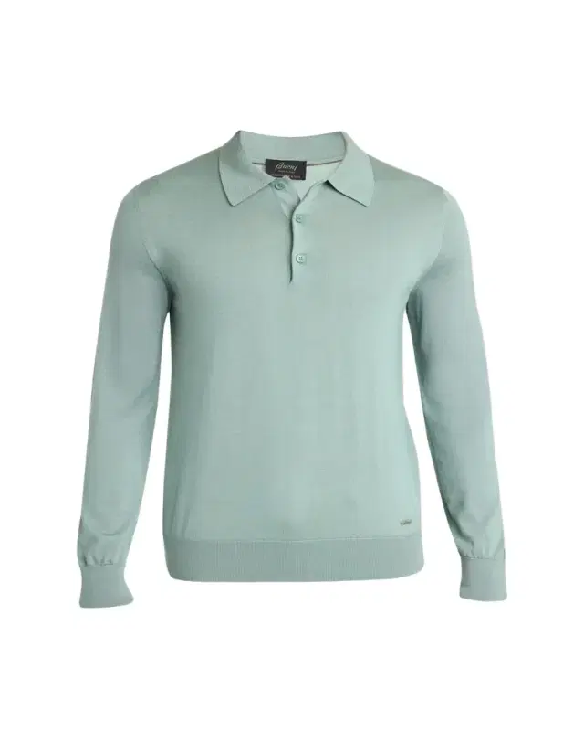 Men's Cashmere-Silk Polo Sweater