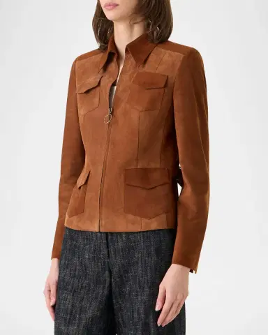 Akris punto Suede Slim Zip Jacket | Thumbnail 4
