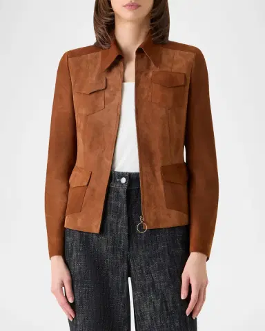Akris punto Suede Slim Zip Jacket | Thumbnail 7
