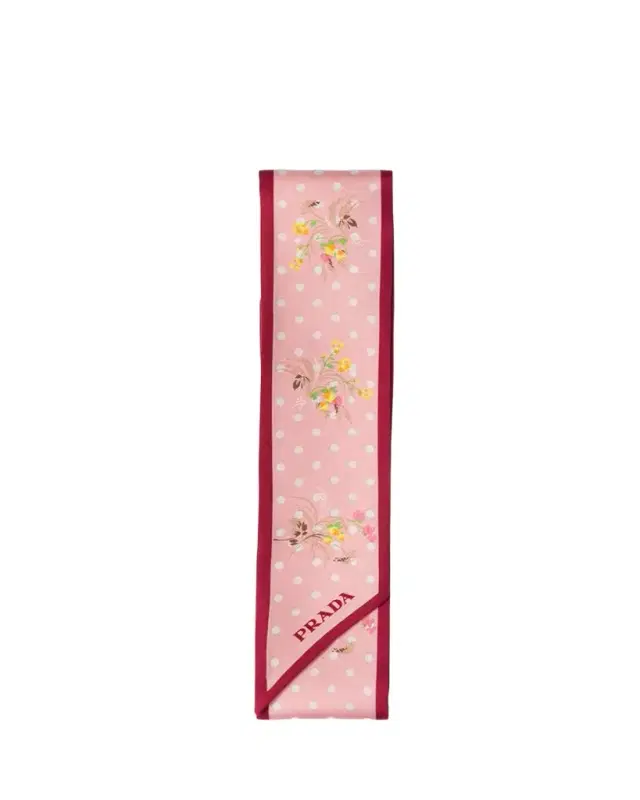 Garden Dots Silk Twill Skinny Scarf