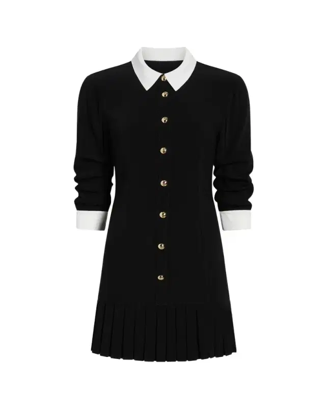 Luca Drapey Crepe Mini Shirtdress