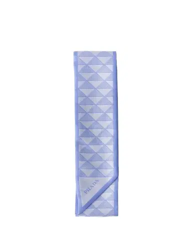 Prada Triangle-Print Silk Twill Skinny Scarf | Thumbnail 1 Prada Triangle-Print Silk Twill Skinny Scarf | Thumbnail 1