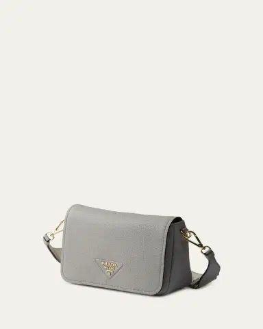 Prada Daino Flap Soft Leather Crossbody Bag | Thumbnail 3 Prada Daino Flap Soft Leather Crossbody Bag | Thumbnail 3