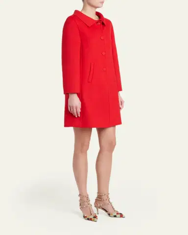 Valentino Garavani Virgin Wool-Cashmere A-Line Coat Dress | Thumbnail 4 Valentino Garavani Virgin Wool-Cashmere A-Line Coat Dress | Thumbnail 4