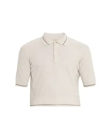 Fioroni Men's Textural Cotton-Cashmere Polo Shirt | Thumbnail 1