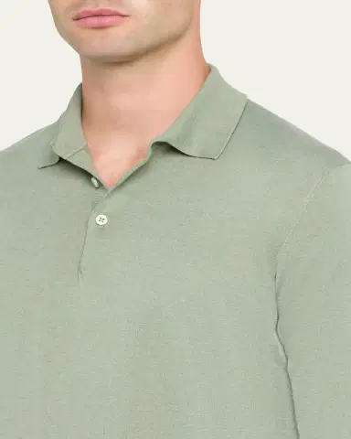 Fioroni Men's Cotton-Cashmere Polo Shirt | Thumbnail 5 Fioroni Men's Cotton-Cashmere Polo Shirt | Thumbnail 5