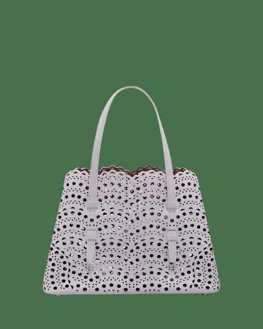 Alaïa Mina 25 Tote Bag in Vienne Wave Perforated Leather | Thumbnail 2 Alaïa Mina 25 Tote Bag in Vienne Wave Perforated Leather | Thumbnail 2