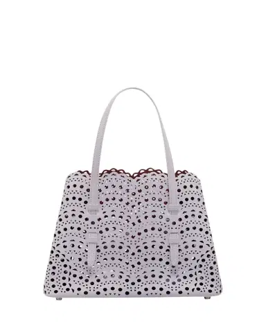 Alaïa Mina 25 Tote Bag in Vienne Wave Perforated Leather | Thumbnail 1 Alaïa Mina 25 Tote Bag in Vienne Wave Perforated Leather | Thumbnail 1