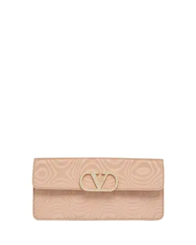 Valentino Garavani Crystal VLogo Moire Clutch Bag | Thumbnail 1