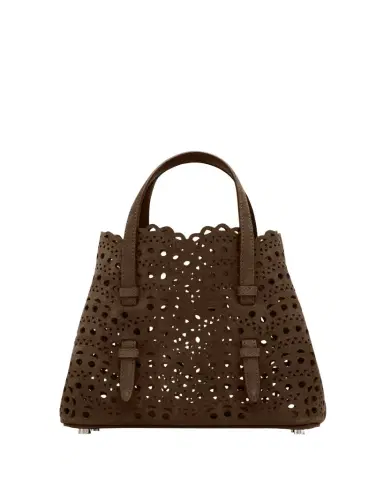 Alaïa Mina 20 Top-Handle Bag in Perforated Suede | Thumbnail 1 Alaïa Mina 20 Top-Handle Bag in Perforated Suede | Thumbnail 1