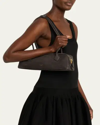 Alaïa Le Teckel Medium Suede Shoulder Bag | Thumbnail 2 Alaïa Le Teckel Medium Suede Shoulder Bag | Thumbnail 2