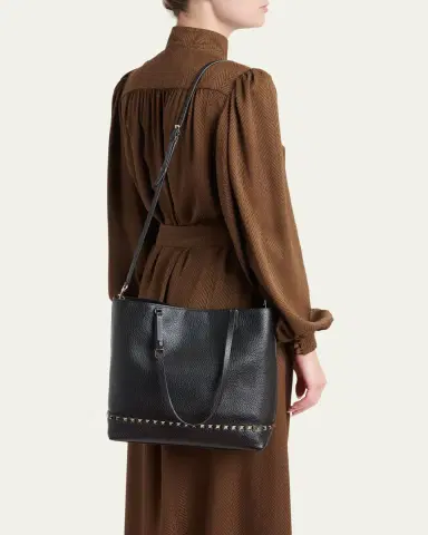 Valentino Garavani Medium Rockstud Grain Leather Tote Bag | Thumbnail 2