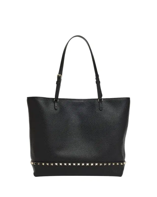 Valentino Garavani Medium Rockstud Grain Leather Tote Bag