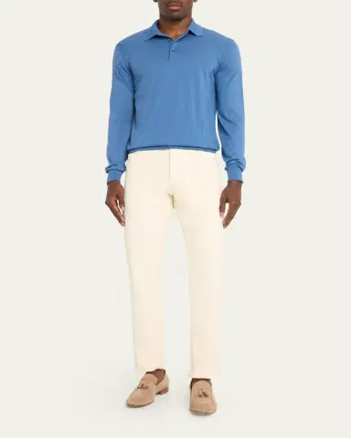 Fioroni Men's Cotton-Cashmere Polo Shirt | Thumbnail 2 Fioroni Men's Cotton-Cashmere Polo Shirt | Thumbnail 2