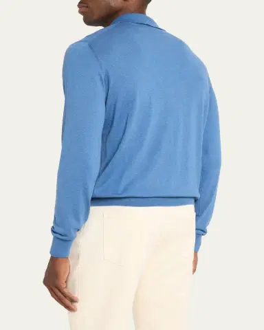 Fioroni Men's Cotton-Cashmere Polo Shirt | Thumbnail 3 Fioroni Men's Cotton-Cashmere Polo Shirt | Thumbnail 3
