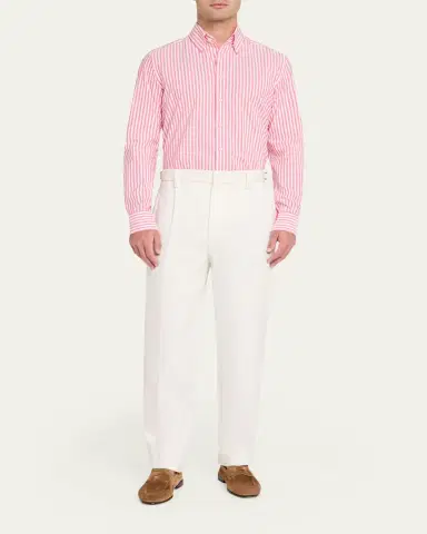 Bergdorf Goodman Men's Striped Cotton Button-Down Shirt | Thumbnail 2 Bergdorf Goodman Men's Striped Cotton Button-Down Shirt | Thumbnail 2