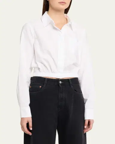 R13 Cropped Long-Sleeve Boxy Shirt | Thumbnail 4 R13 Cropped Long-Sleeve Boxy Shirt | Thumbnail 4