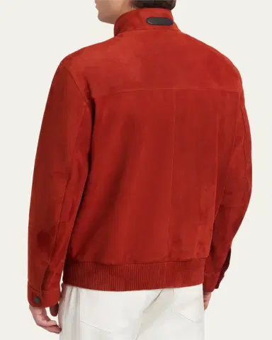 Brioni Men's Leather Stand-Collar Blouson | Thumbnail 3 Brioni Men's Leather Stand-Collar Blouson | Thumbnail 3
