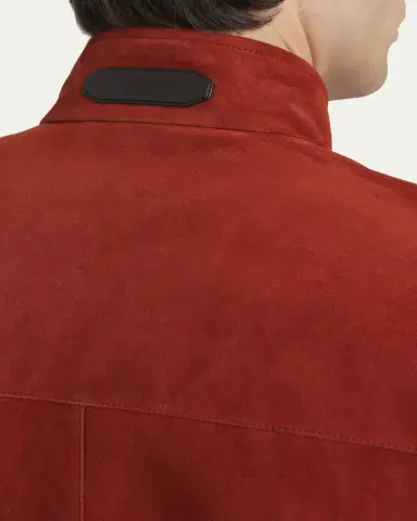 Brioni Men's Leather Stand-Collar Blouson | Thumbnail 5 Brioni Men's Leather Stand-Collar Blouson | Thumbnail 5
