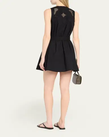 Veronica Beard Haleem Eyelet Poplin Mini Dress | Thumbnail 3 Veronica Beard Haleem Eyelet Poplin Mini Dress | Thumbnail 3