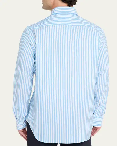 Bergdorf Goodman Men's Striped Cotton Button-Down Shirt | Thumbnail 3