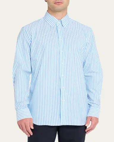 Bergdorf Goodman Men's Striped Cotton Button-Down Shirt | Thumbnail 4