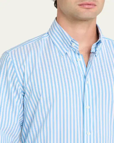 Bergdorf Goodman Men's Striped Cotton Button-Down Shirt | Thumbnail 5