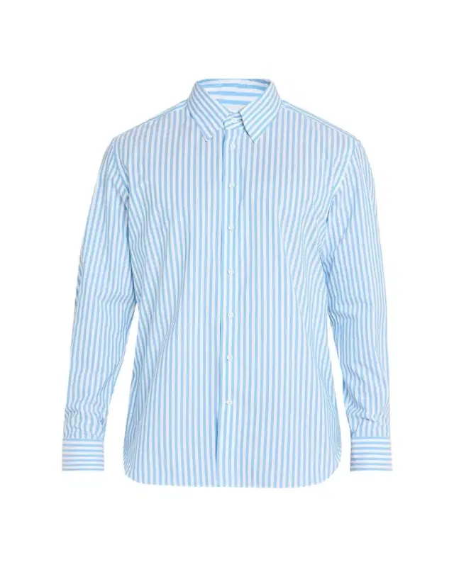 Men's Striped Cotton Button-Down Shirt