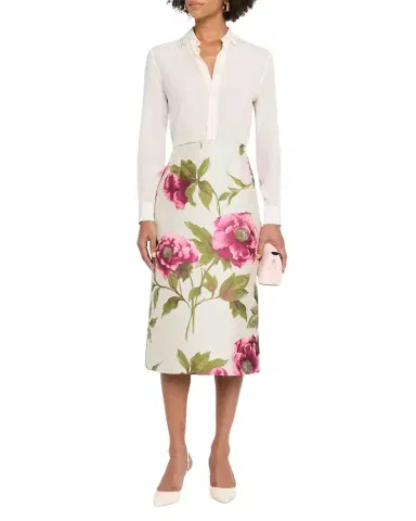 Carolina Herrera Floral Jacquard Midi Pencil Skirt | Thumbnail 1 Carolina Herrera Floral Jacquard Midi Pencil Skirt | Thumbnail 1
