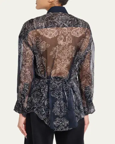R13 Long-Sleeve Silk Overlay Shirt | Thumbnail 3