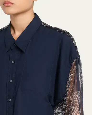 R13 Long-Sleeve Silk Overlay Shirt | Thumbnail 5