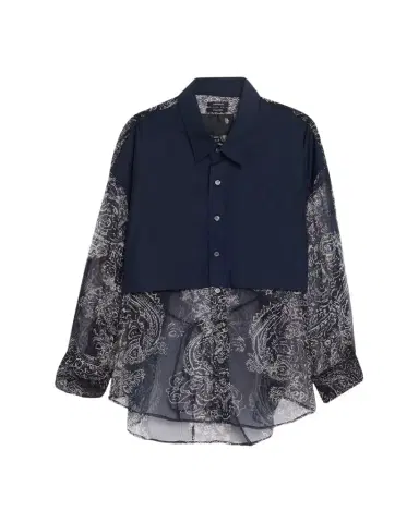 R13 Long-Sleeve Silk Overlay Shirt | Thumbnail 1