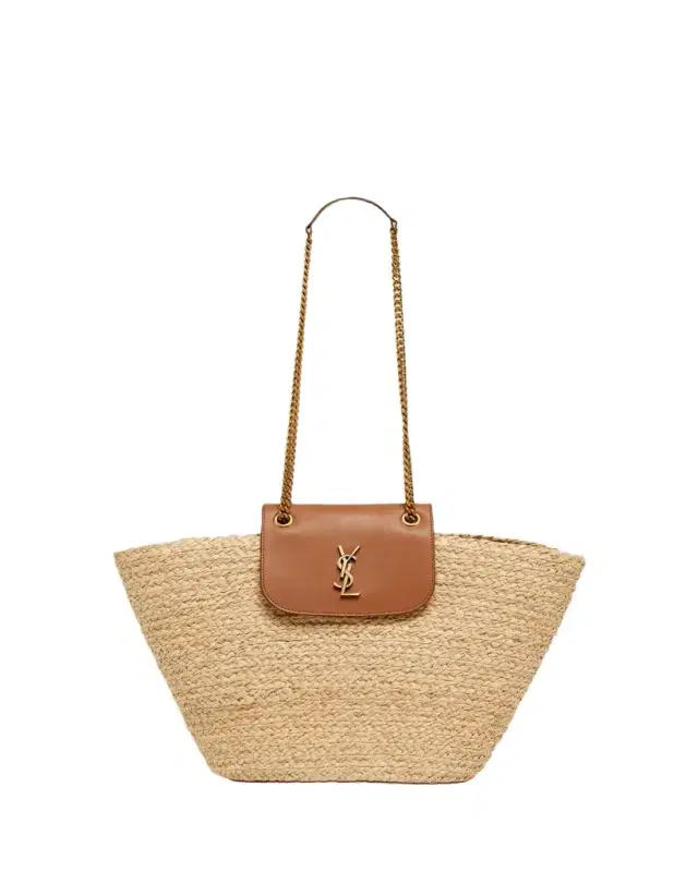 Saint Laurent Panier Tote Bag in Raffia