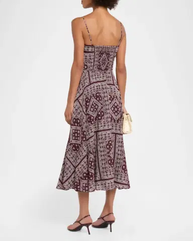 Veronica Beard Kitt Bandana-Print Midi Dress | Thumbnail 3