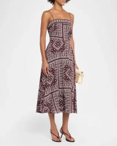 Veronica Beard Kitt Bandana-Print Midi Dress | Thumbnail 4