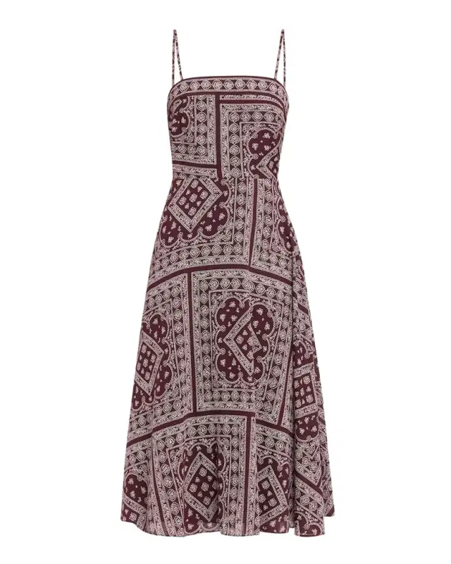 Veronica Beard Kitt Bandana-Print Midi Dress