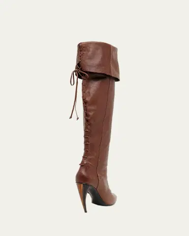 Alexander McQueen 105mm Horn Leather Knee-High Boots | Thumbnail 2