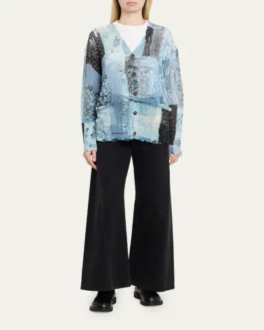 R13 Printed Boyfriend Cardigan | Thumbnail 2 R13 Printed Boyfriend Cardigan | Thumbnail 2