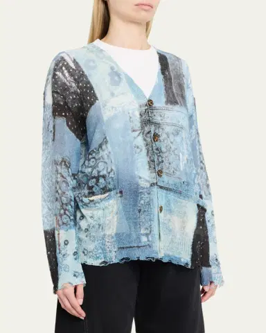 R13 Printed Boyfriend Cardigan | Thumbnail 4 R13 Printed Boyfriend Cardigan | Thumbnail 4