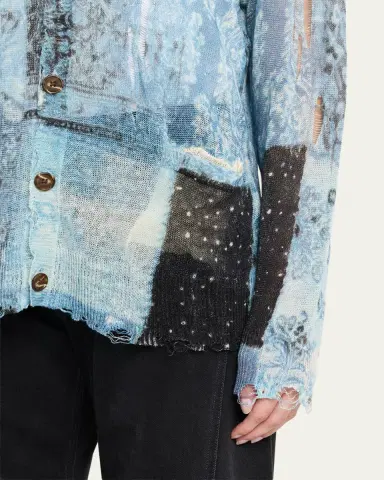 R13 Printed Boyfriend Cardigan | Thumbnail 5 R13 Printed Boyfriend Cardigan | Thumbnail 5