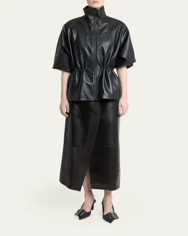 Givenchy Leather Drawstring Tracksuit Jacket | Thumbnail 2 Givenchy Leather Drawstring Tracksuit Jacket | Thumbnail 2