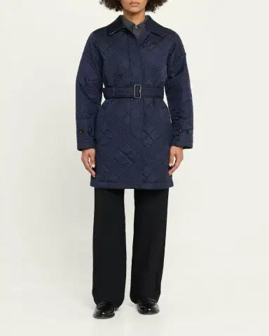 Burberry Darliston Check Quilted Coat With Belt | Thumbnail 2 Burberry Darliston Check Quilted Coat With Belt | Thumbnail 2