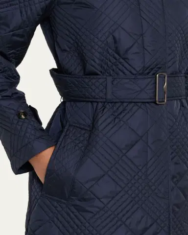Burberry Darliston Check Quilted Coat With Belt | Thumbnail 5 Burberry Darliston Check Quilted Coat With Belt | Thumbnail 5