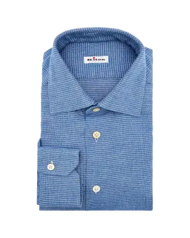 Kiton Men's Micro-Pattern Cotton Dress Shirt | Thumbnail 1 Kiton Men's Micro-Pattern Cotton Dress Shirt | Thumbnail 1
