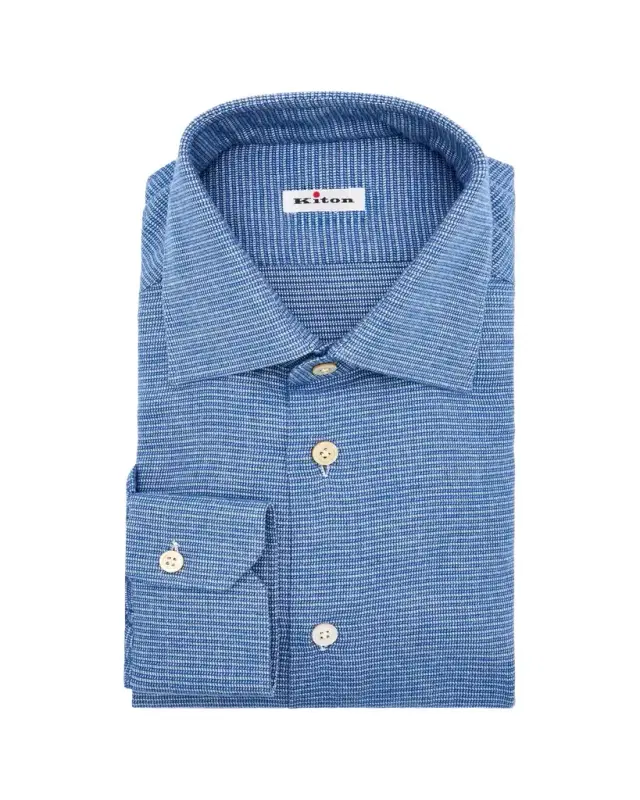 Men's Micro-Pattern Cotton Dress Shirt