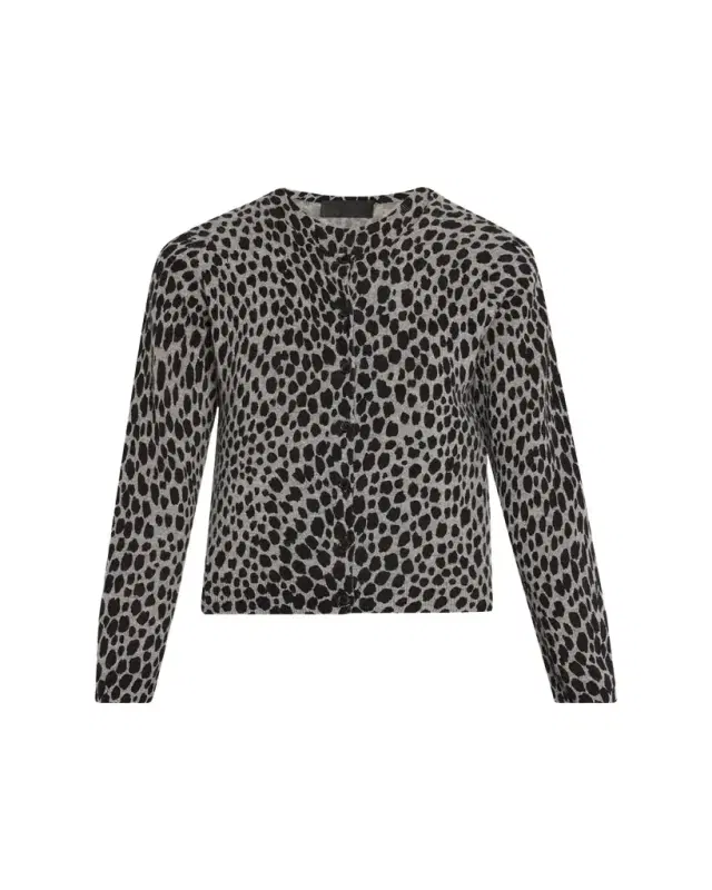 Keelah Cashmere Leopard-Spot Cardigan
