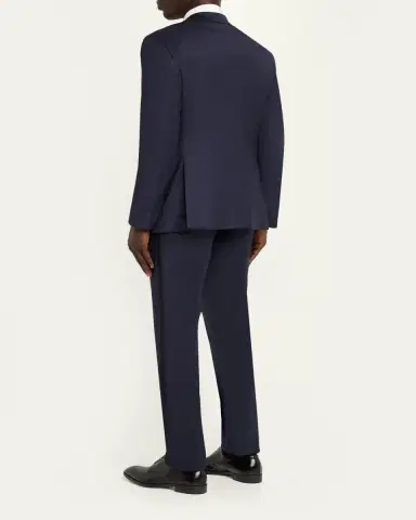 Giorgio Armani Men's Soft Woven Satin-Trim Single-Breasted Suit | Thumbnail 3 Giorgio Armani Men's Soft Woven Satin-Trim Single-Breasted Suit | Thumbnail 3