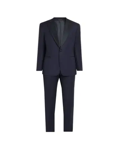 Giorgio Armani Men's Soft Woven Satin-Trim Single-Breasted Suit | Thumbnail 1 Giorgio Armani Men's Soft Woven Satin-Trim Single-Breasted Suit | Thumbnail 1