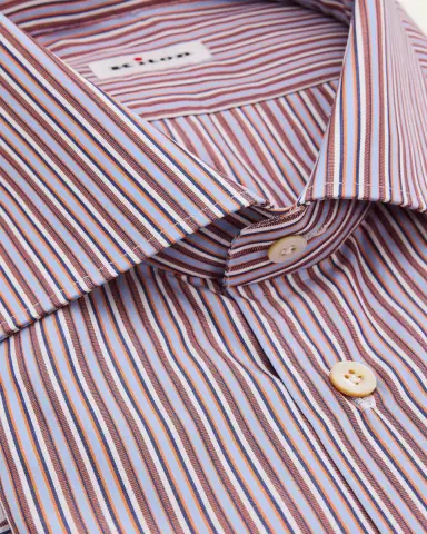 Kiton Men's Variegated Stripe Cotton Dress Shirt | Thumbnail 2 Kiton Men's Variegated Stripe Cotton Dress Shirt | Thumbnail 2